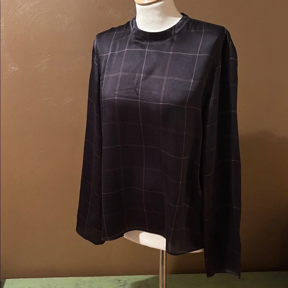 Vince. grid plaid top - Picture 3 of 7
